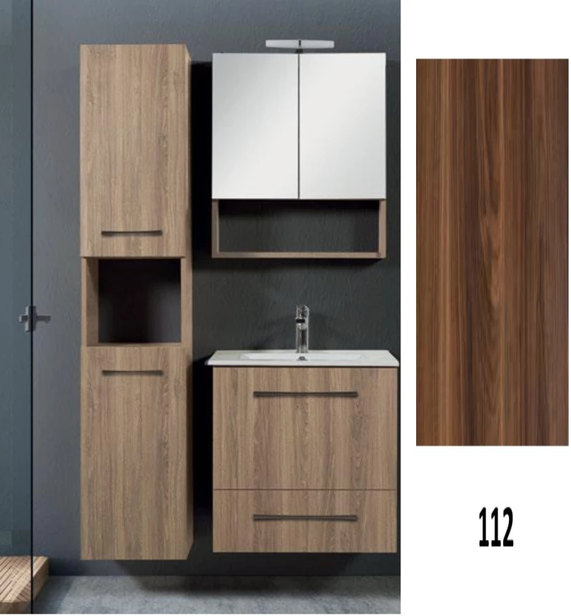 Έπιπλο Μπάνιου MDF Laminate Dual M 70cm Βάση, νιπτήρας, καθρέπτης  Στήλη: Χωρίς Στήλη 182
