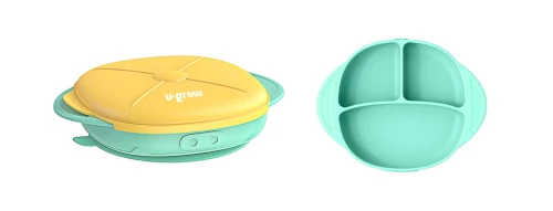 U-Grow UG-239YE Παιδικό Πιάτο Φαγητού από Σιλικόνη Κίτρινο