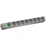 Bachmann BM-333.400 IT PDU Basic Aluminum 1U Πολύπριζο 8 Θέσεων με Διακόπτη και Καλώδιο 2m