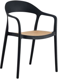 Πολυθρόνα Κήπου ArteLibre VITI-LEVU Μαύρο/Φυσικό PP 51.5x57x81cm