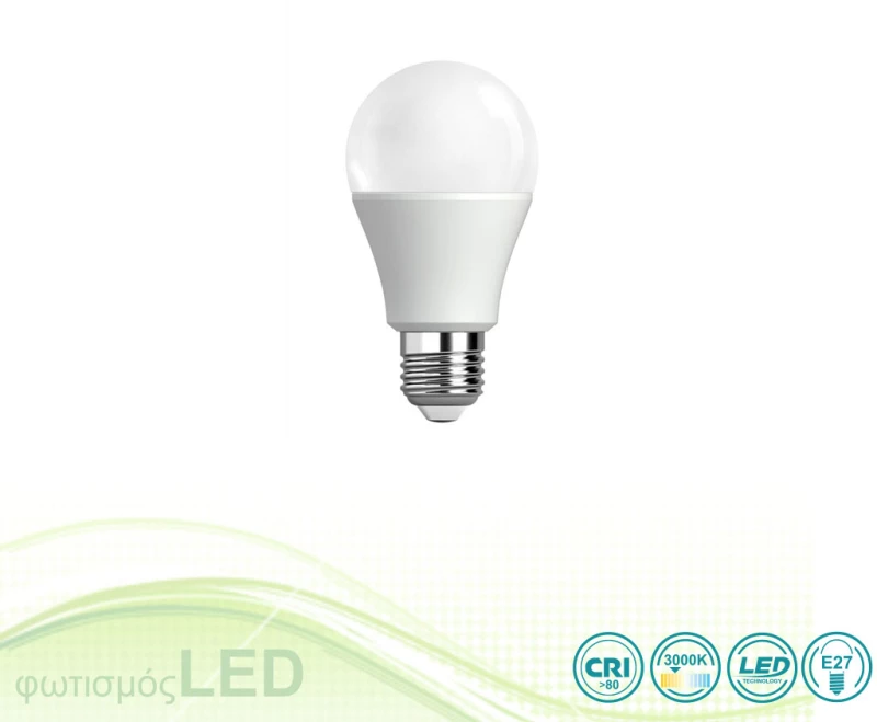 Λαμπτήρας Led E27 A60 10W Dimmable- Warm White (3000K)
