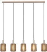 Lucide LAMBRES - Pendant light - 5xE27 - Taupe - 45410/05/41
