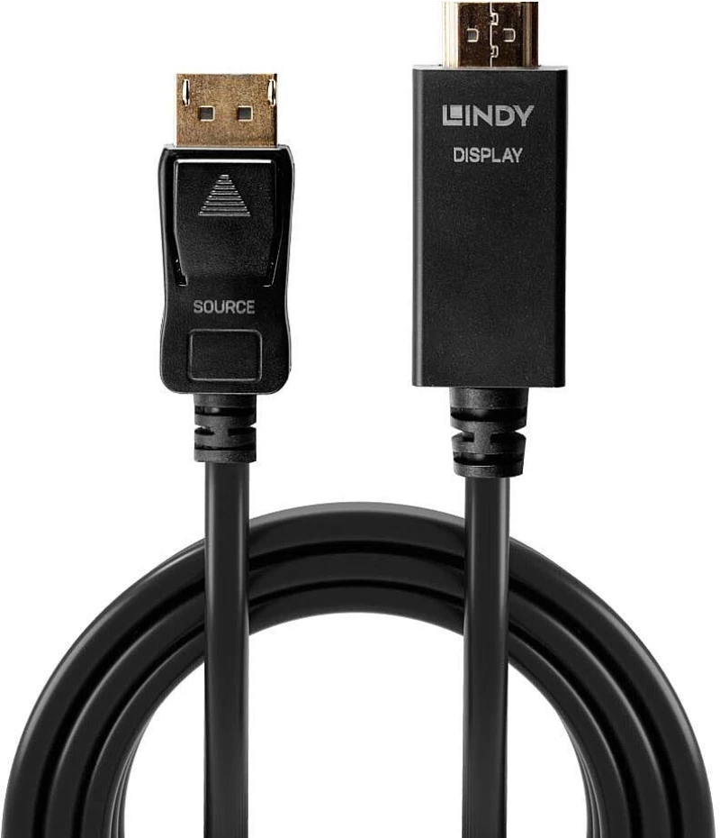 Lindy LY-36922 Cable DisplayPort male - HDMI male 2m Μαύρο