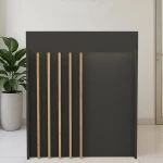 Γραφείο υποδοχής - reception Karibu με LED χρώμα ανθρακί - sepet oak 90x40x100εκ.