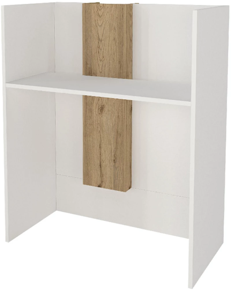 Γραφείο υποδοχής - reception Bonveno χρώμα λευκό - sepet oak 90x43,2x110εκ.