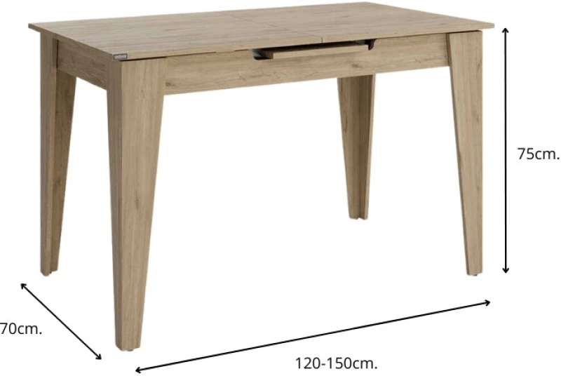 Τραπέζι Trendline επεκτεινόμενο χρώμα oak 120/150x70x75εκ.