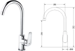 Αναμεικτική Μπαταρία Κουζίνας CESARA 82-01018 Ψηλή Χρωμέ