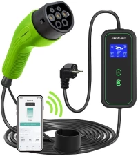 Qoltec Mobile EV Car Charger Adjustable 2in1 Type2 | 3.5kW | 230V | Wi-Fi | LCD | Portable | Wallbox | 5m