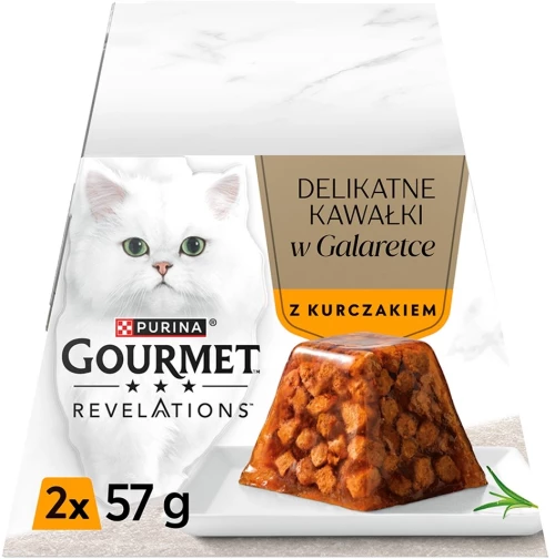 PURINA Gourmet Revelations Chunks in jelly with chicken - wet cat food - 2x57g