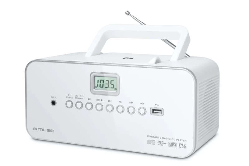 Muse | M-28RDW | Portable radio CD/MP3 Player with USB | White