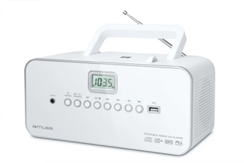 Muse | M-28RDW | Portable radio CD/MP3 Player with USB | White
