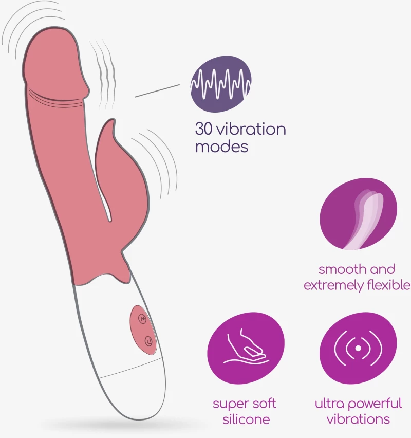 CRUSHIOUS MOCHI RABBIT VIBRATOR PINK WITH WATERBASED LUBRICANT INCLUDED
