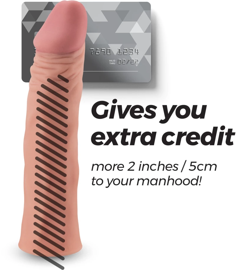 CRUSHIOUS THE MACHO REALISTIC PENIS SLEEVE WITH 2  EXTENSION
