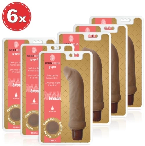 PACK WITH 6 NATURAL FEELING G-SPOT BROWN VIBRATORS