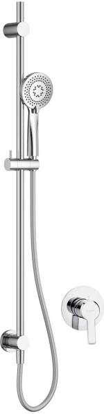 Concealed shower set with rail