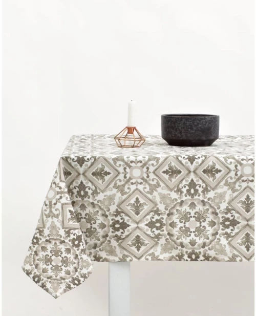 Τραπεζομάντηλο Arabesque Σχέδιο Molise Γκρι - 6 ατόμων (140x180cn) - Γκρι