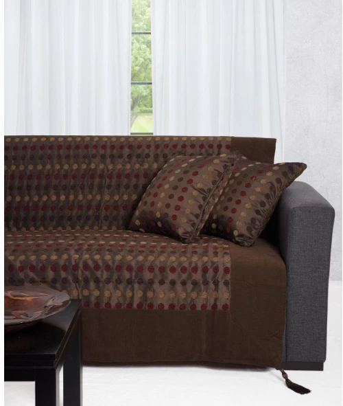 Silk Fashion ΡΙΧΤΑΡΙΑ 602 πουά (180cm x 180cm / 180cm x 250cm / 180cm x 300cm) καφέ