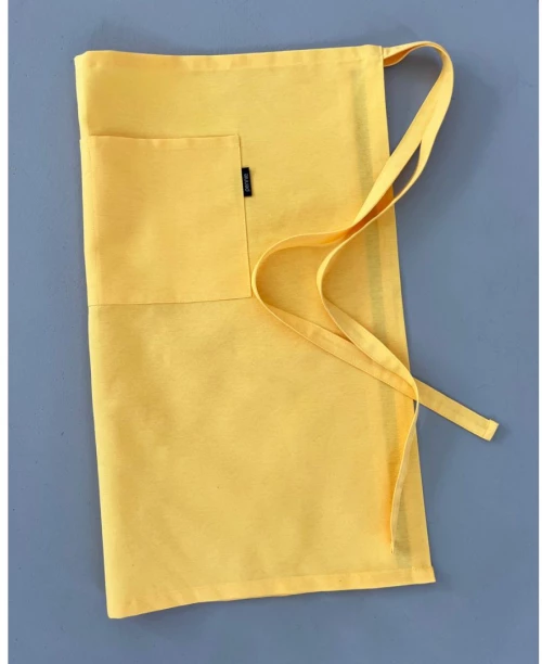 Μονόχρωμη Ποδιά Μέσης με Τσέπη Panama Μέσης (61x65cm) - Μέσης (61x65cm) - Κίτρινο