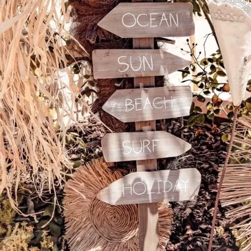 Beauty Home ΞΥΛΙΝΗ ΤΑΜΠΕΛΑ SUMMER VIBES 1.10 M X30 CM