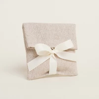 Beauty Home ΠΟΥΓΚΙ ΜΕ ΚΟΡΔΕΛΑ 12 x 17 cm ΜΠΕΖ ΧΡΥΣΟ LUREX