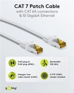 GOOBAY καλώδιο δικτύου 91091, CAT 7 S/FTP, copper, 500MHz, 1m, λευκό