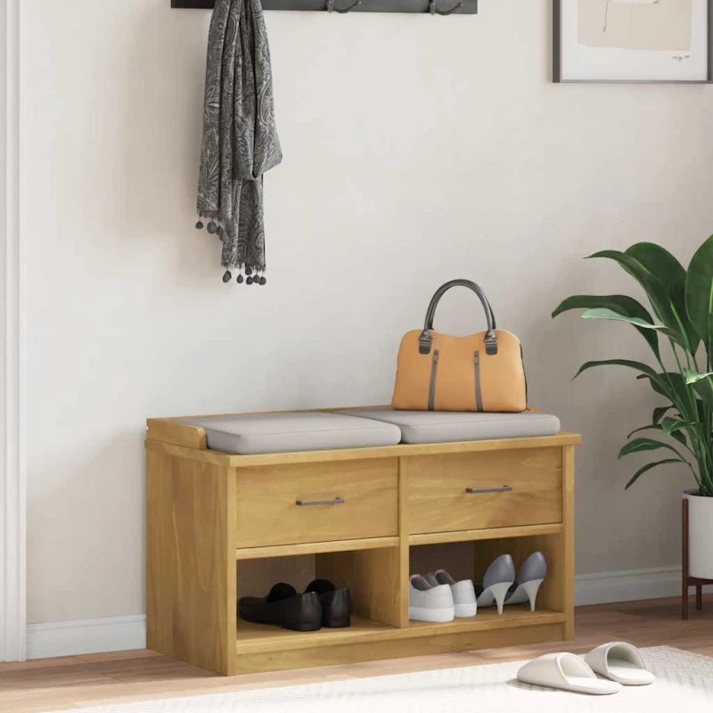 vidaXL Πάγκος διαδρόμου "SANDNES" 87x40x50 εκ. Πεύκο μασίφ ξύλο