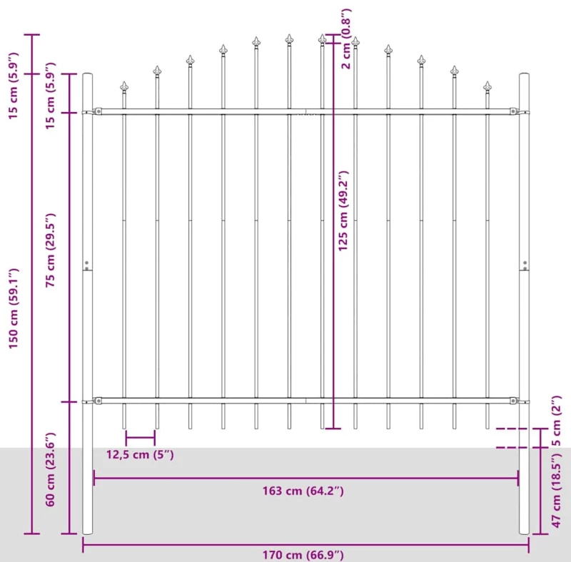 vidaXL Φράχτης Κήπου Λευκό 510 x 125 εκ.