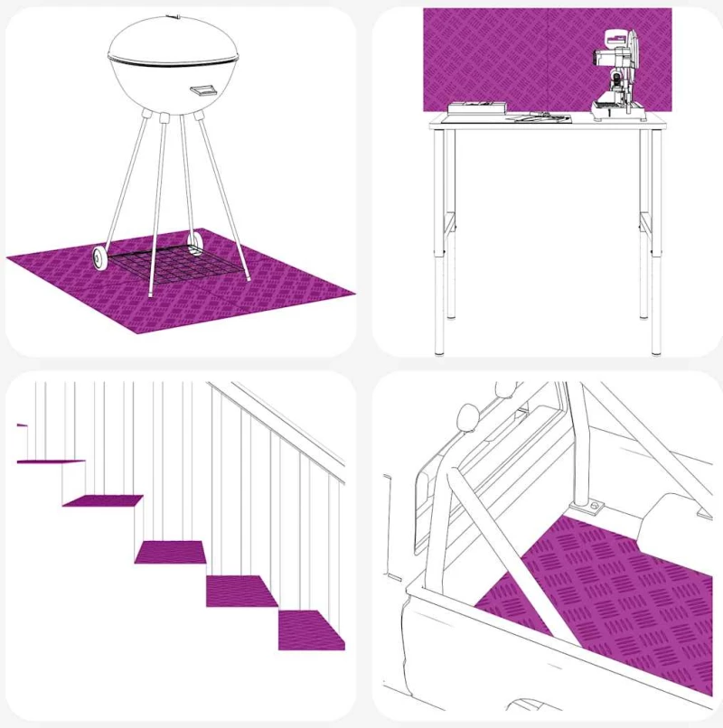 vidaXL Επιφάνειες Καρό 2 pcs Ασημί 100 x 30 cm Αλουμίνιο