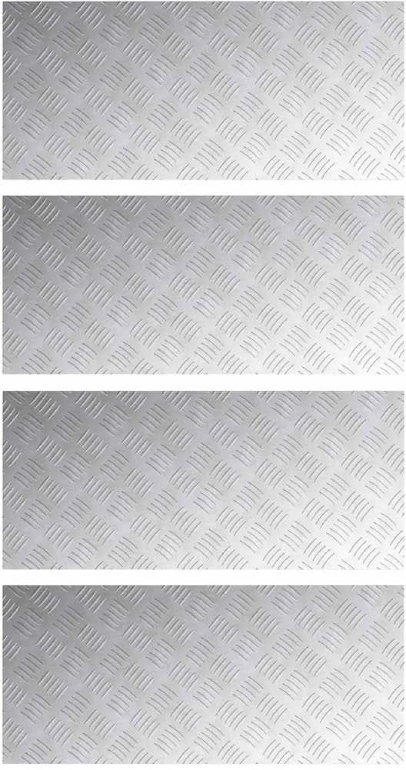 vidaXL Επιφάνειες Καρό 4 pcs Ασημί 90 x 40 cm Αλουμίνιο
