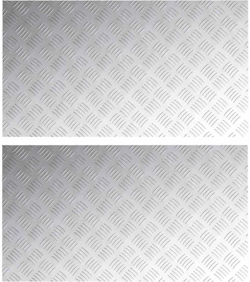 vidaXL Επιφάνειες Καρό 2 pcs Ασημί 90 x 50 cm Αλουμίνιο