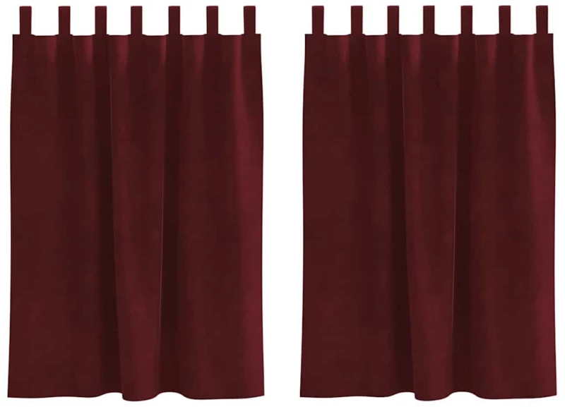 vidaXL Κουρτίνες με κουρτίνες 2 pcs Μπορντό 140 x 140 cm Βελούδο
