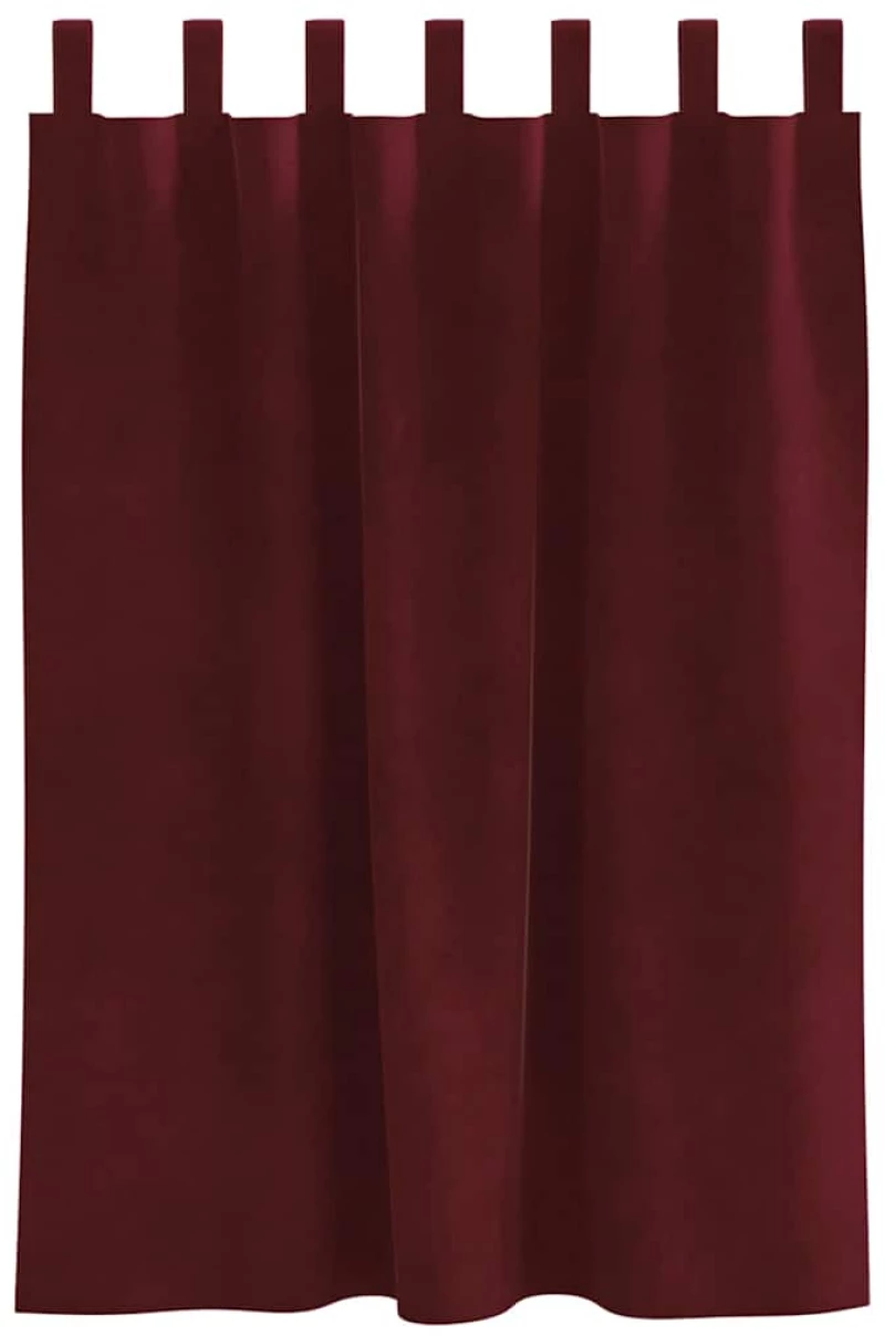vidaXL Κουρτίνες με κουρτίνες 2 pcs Μπορντό 140 x 140 cm Βελούδο