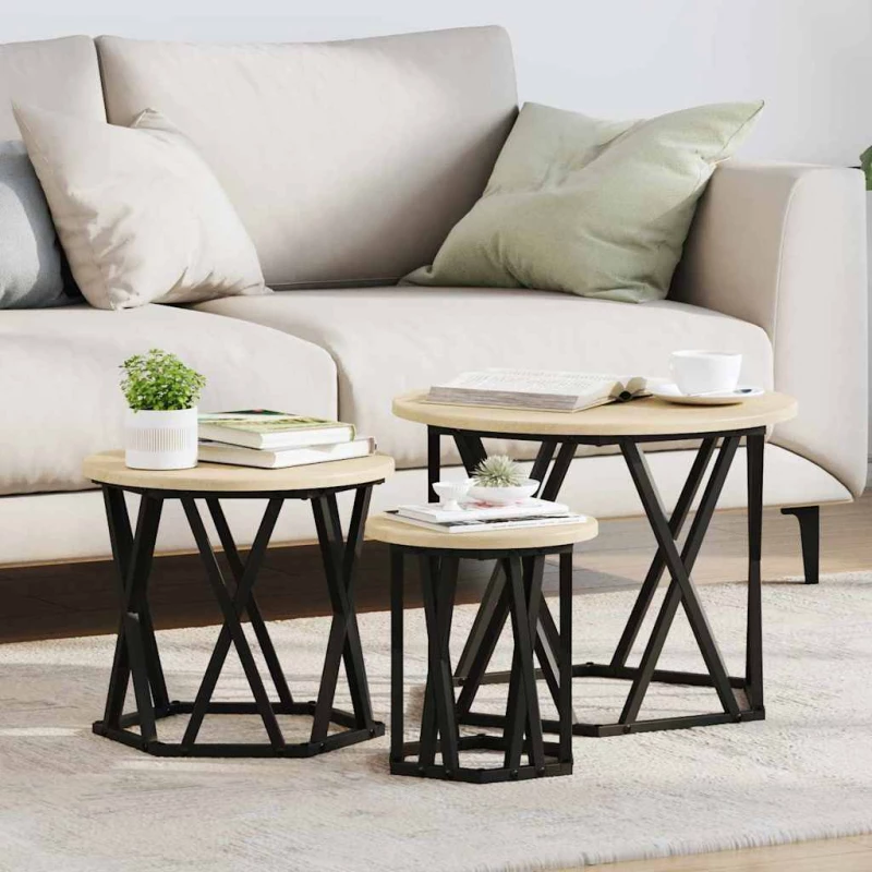 vidaXL Κομοδίνο Μονάδας 3 pcs Sonoma Δρυς 53 x 53 x 40 cm