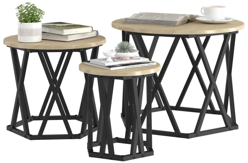 vidaXL Κομοδίνο Μονάδας 3 pcs Sonoma Δρυς 53 x 53 x 40 cm