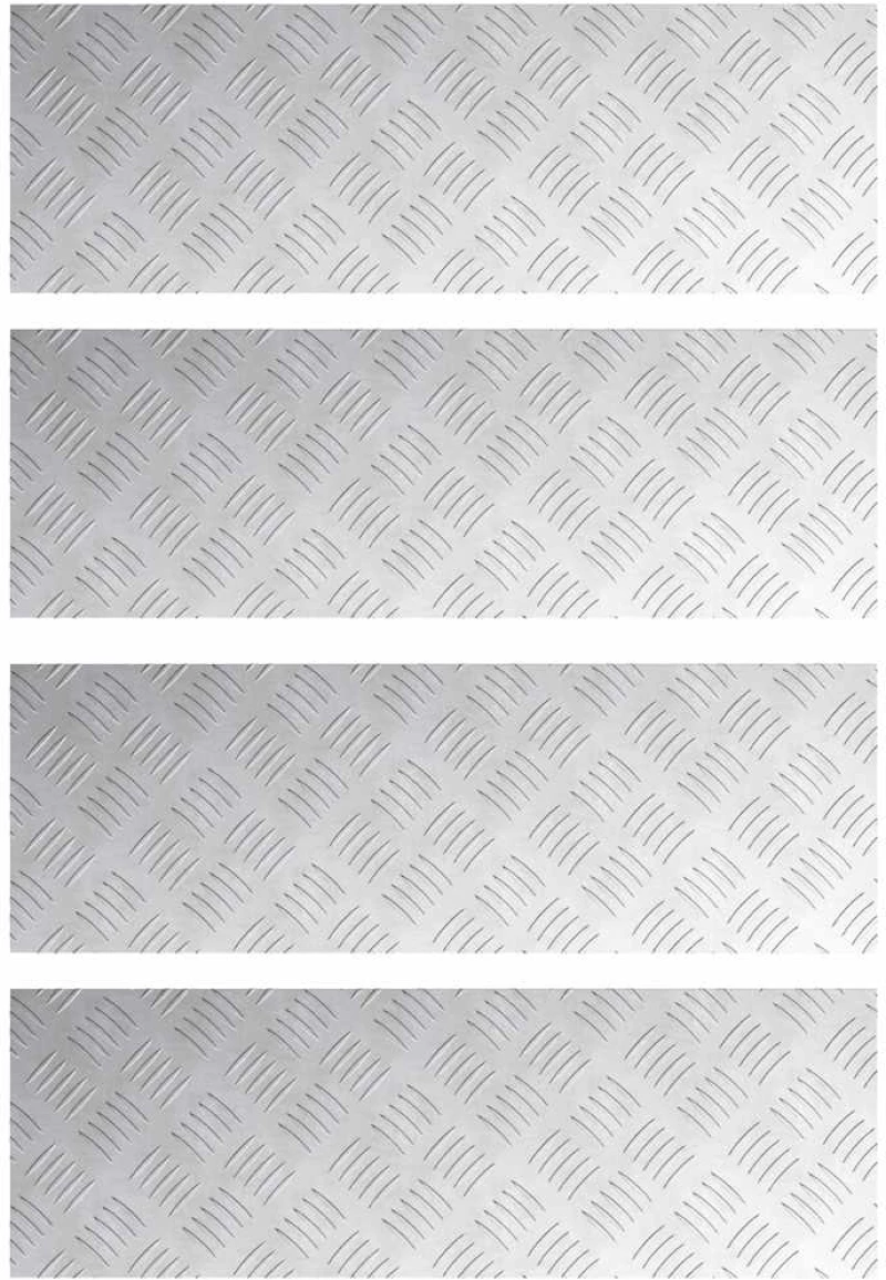 vidaXL Επιφάνειες Καρό 4 pcs Ασημί 75 x 25 εκ. Αλουμίνιο