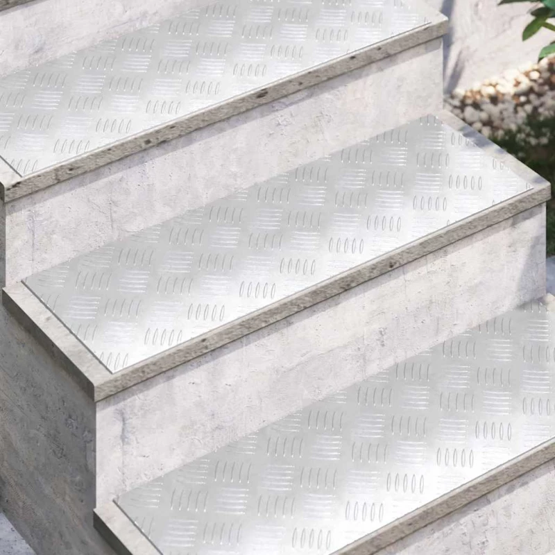 vidaXL Επιφάνειες Καρό 4 pcs Ασημί 75 x 25 εκ. Αλουμίνιο