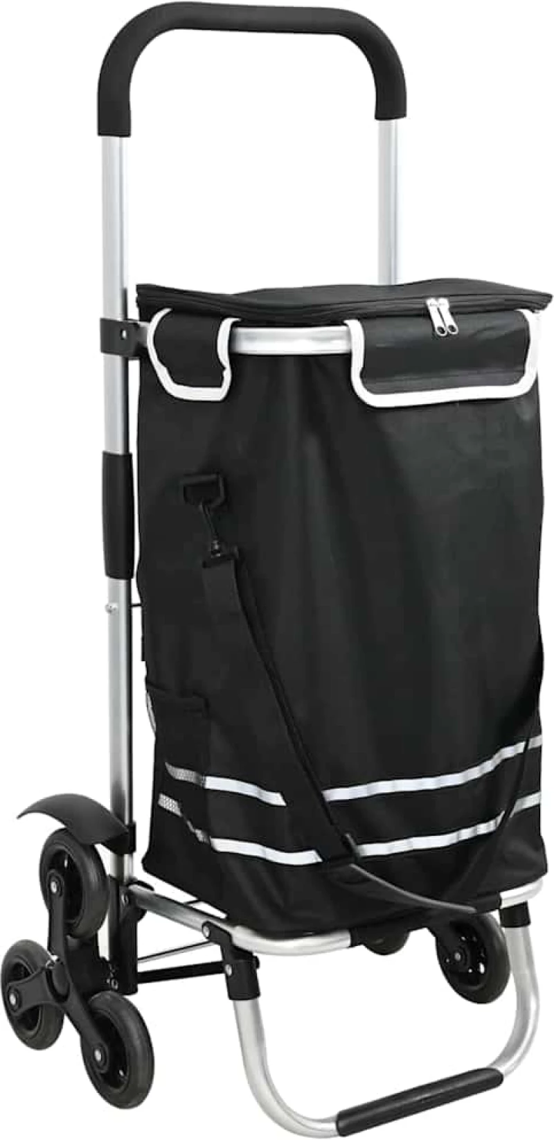 vidaXL Καρότσι Αγορών Μαύρο 47 x 39 x 100.5 εκ. Ύφασμα Oxford