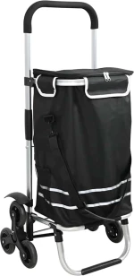 vidaXL Καρότσι Αγορών Μαύρο 47 x 39 x 100.5 εκ. Ύφασμα Oxford