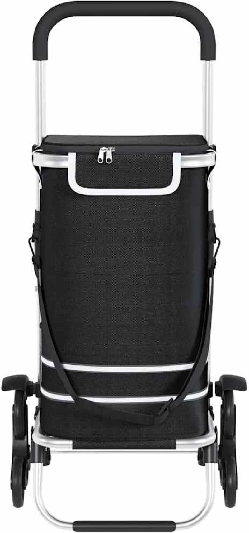 vidaXL Καρότσι Αγορών Μαύρο 47 x 39 x 100.5 εκ. Ύφασμα Oxford