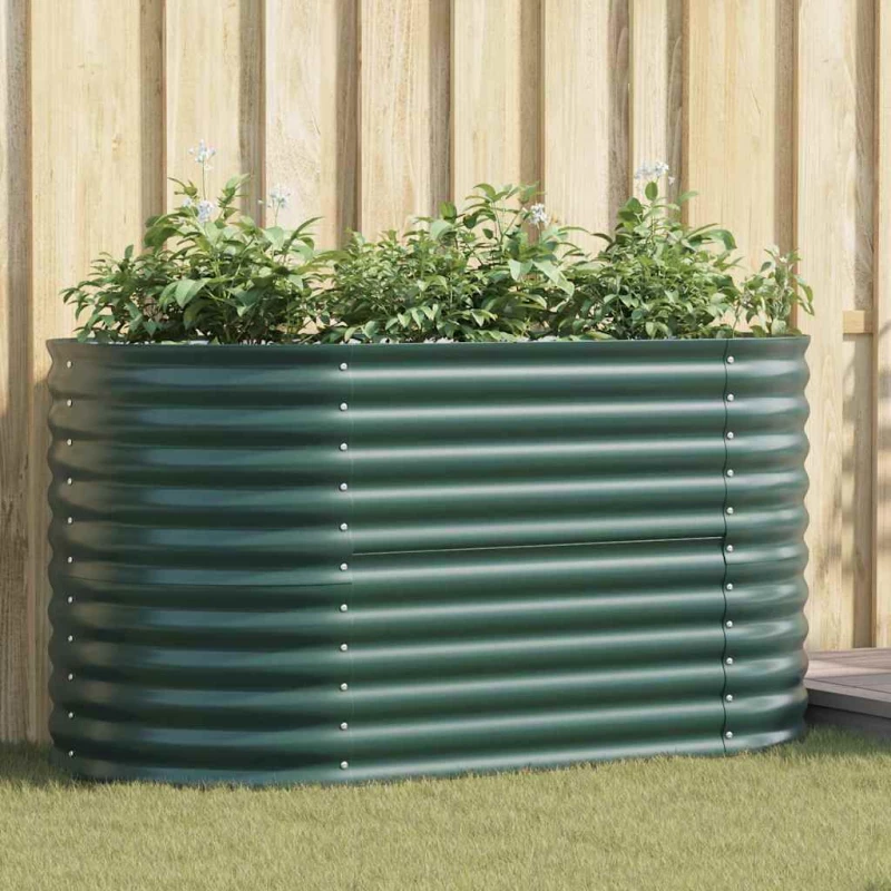 vidaXL Υπερυψωμένη Ζαρντινιέρα Πράσινο 160 x 80 x 81 cm Ατσάλι