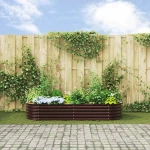vidaXL Υπερυψωμένη Ζαρντινιέρα Καφέ 240 x 80 x 44 cm Ατσάλι