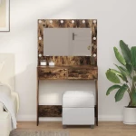 vidaXL Κομοδίνο Καπνιστό Δρύς 78.5 x 41 x 135 εκ Επεξεργασμένο ξύλο