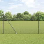 vidaXL Φράχτης με Στήλες. Γκρι 1.5 x 50 m Ατσάλι