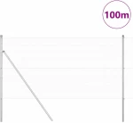 vidaXL Φράχτης με Στήλες. Ασημί 1 x 100 m Ατσάλι