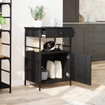 vidaXL Καρότσι Κουζίνας Μαύρη Οξυά 56 x 43 x 89.5 εκ