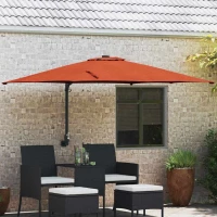 vidaXL Ομπρέλα Κήπου Κόκκινο και Μαύρο 248.5 x 247.5 x 160 εκ.
