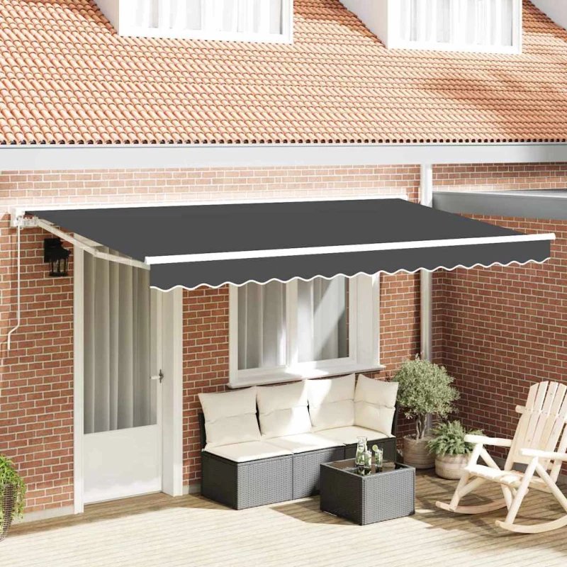 vidaXL Ύφασμα αντικατάστασης τέντας Ανθρακί 400 x 200 cm Καραβόπανο