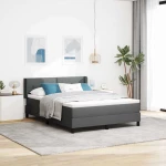 vidaXL Κρεβάτι box spring με στρώμα με στρώμα Σκούρο γκρι 160 x 200 cm