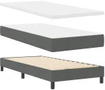 vidaXL Κρεβάτι box spring με στρώμα με στρώμα Σκούρο γκρι 160 x 200 cm