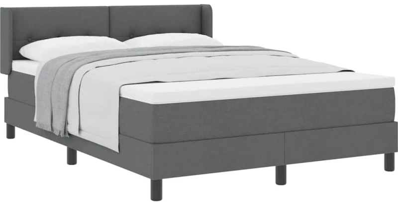 vidaXL Κρεβάτι box spring με στρώμα με στρώμα Σκούρο γκρι 160 x 200 cm